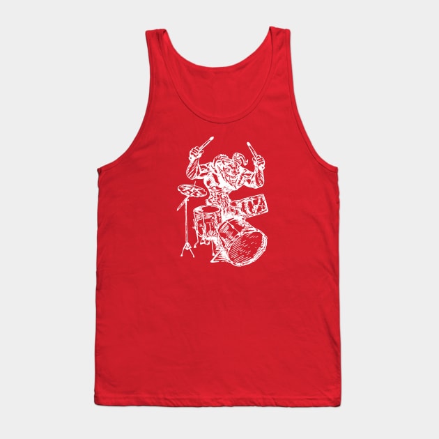 SEEMBO Devil Playing Drums Drummer Musician Drumming Band Tank Top by SEEMBO